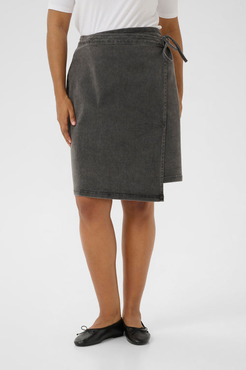 Sina Wrap Denim Skirt by Kaffe Curve