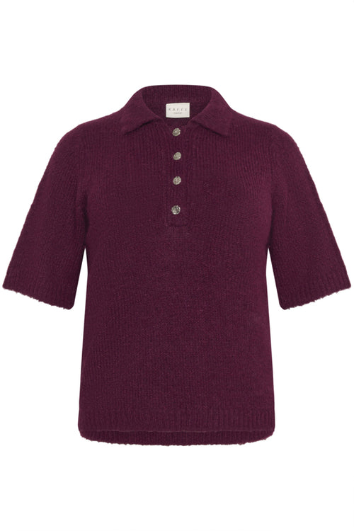 Emilia Burgundy Polo Pullover by Kaffe Curve