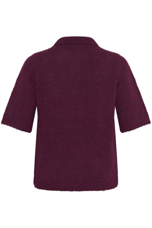 Emilia Burgundy Polo Pullover by Kaffe Curve