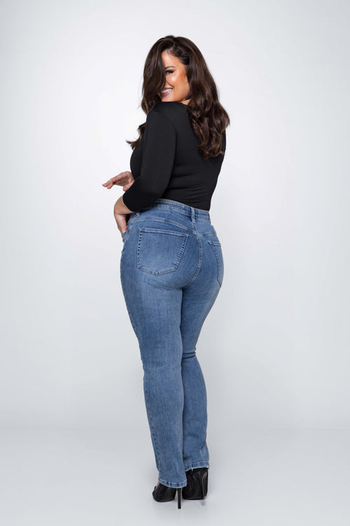 Fox Factor Roxi Manila Blue Straight Jeans For Curves