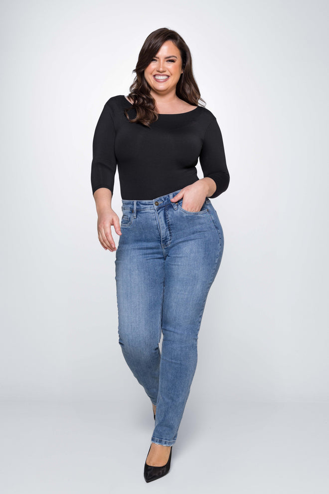 Fox Factor Roxi Manila Blue Straight Jeans For Curves