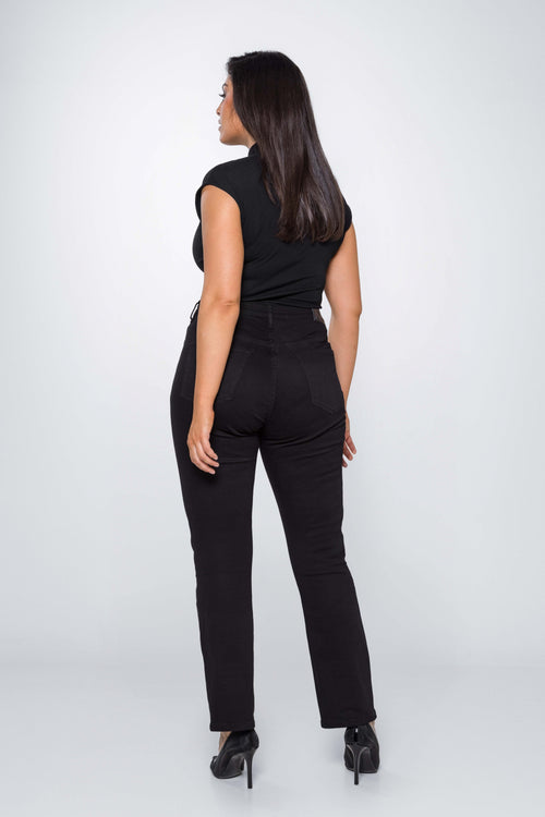 Fox Factor Roxi Mexico Black Straight Jeans for Curves