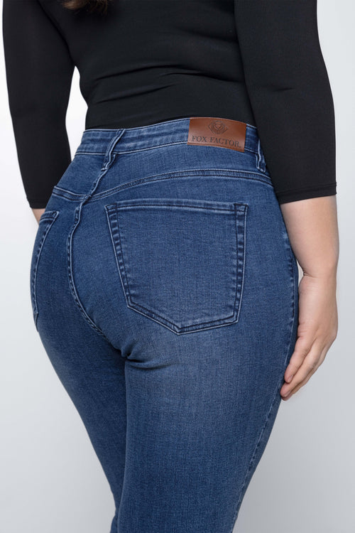 Fox Factor Roxi Sofia Blue Straight Jeans For Curves