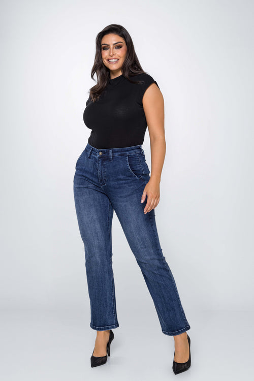 Fox Factor Roxi Las Vegas Blue Straight Jeans for Curves