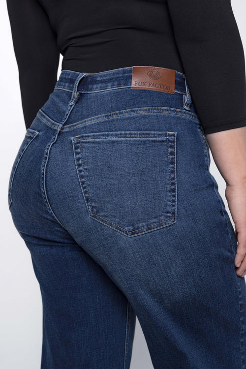 Fox Factor Dixi Brooklyn Blue Wide Leg Jeans For Curves