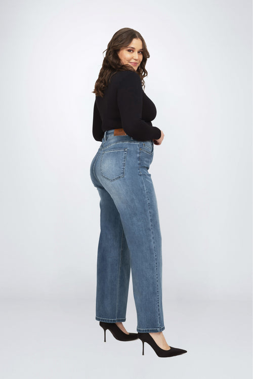 Fox Factor Dixi Queen Blue Wide Leg Jeans for Curves