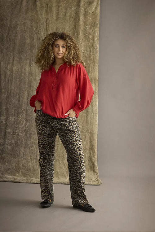 Step Leopard Trousers by Zhenzi