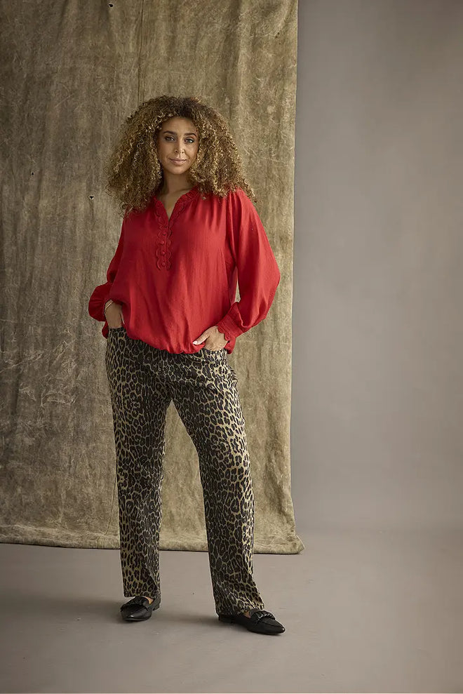 Step Leopard Trousers by Zhenzi