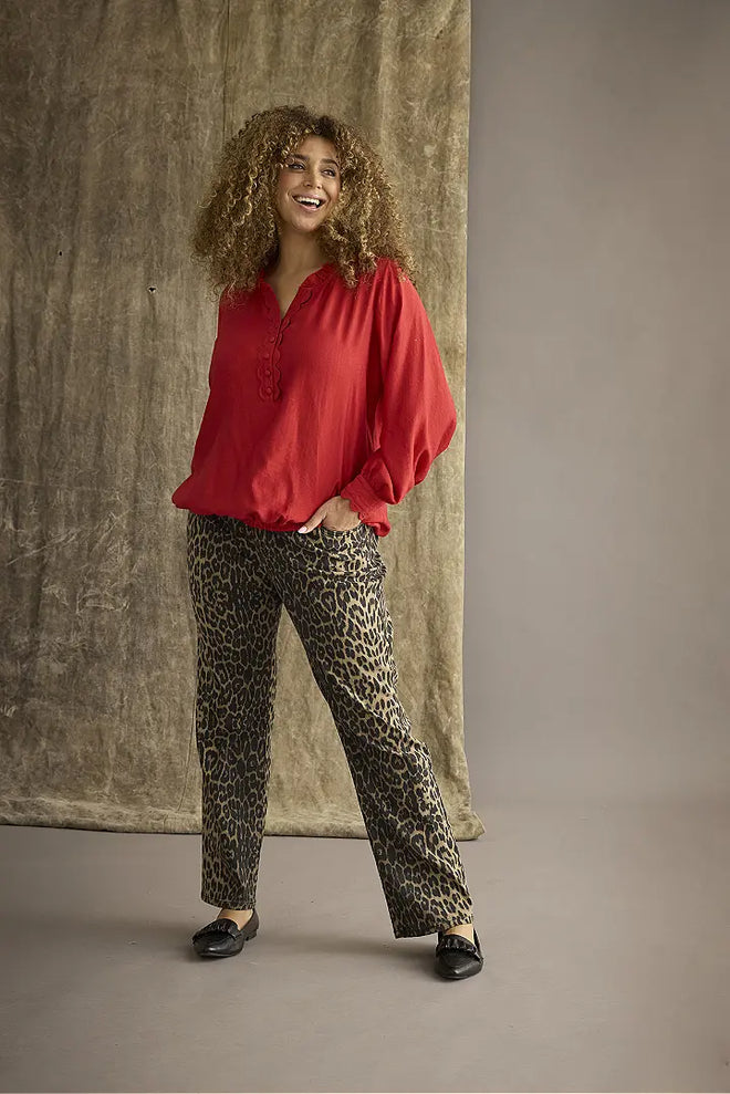 Step Leopard Trousers by Zhenzi