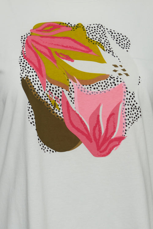 Fransa T-Shirt With Abstract Fall Leave Print
