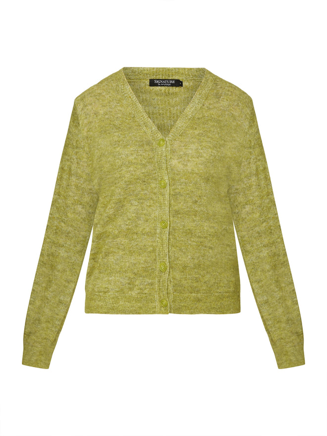 Signature Green Wool Knitted Cardigan