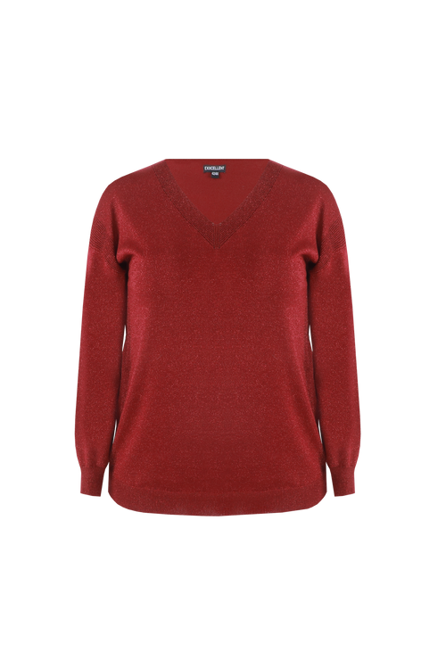 Kirsten Burgundy Pullover by Exxcellent