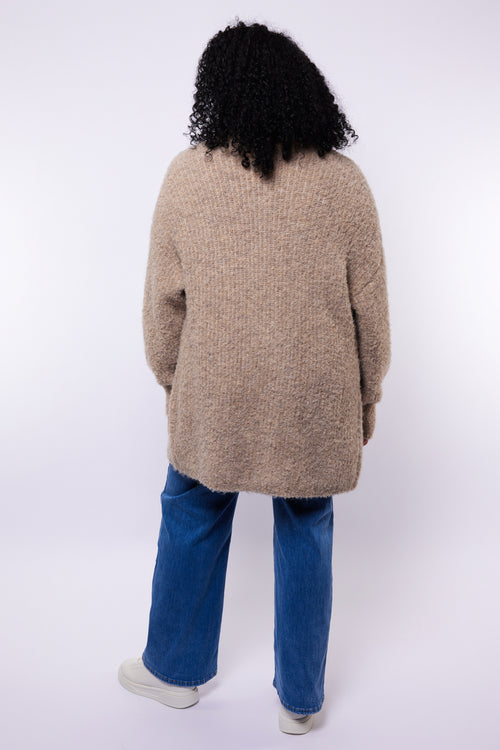 Hilde Knit Beige Cardigan by Exxcellent