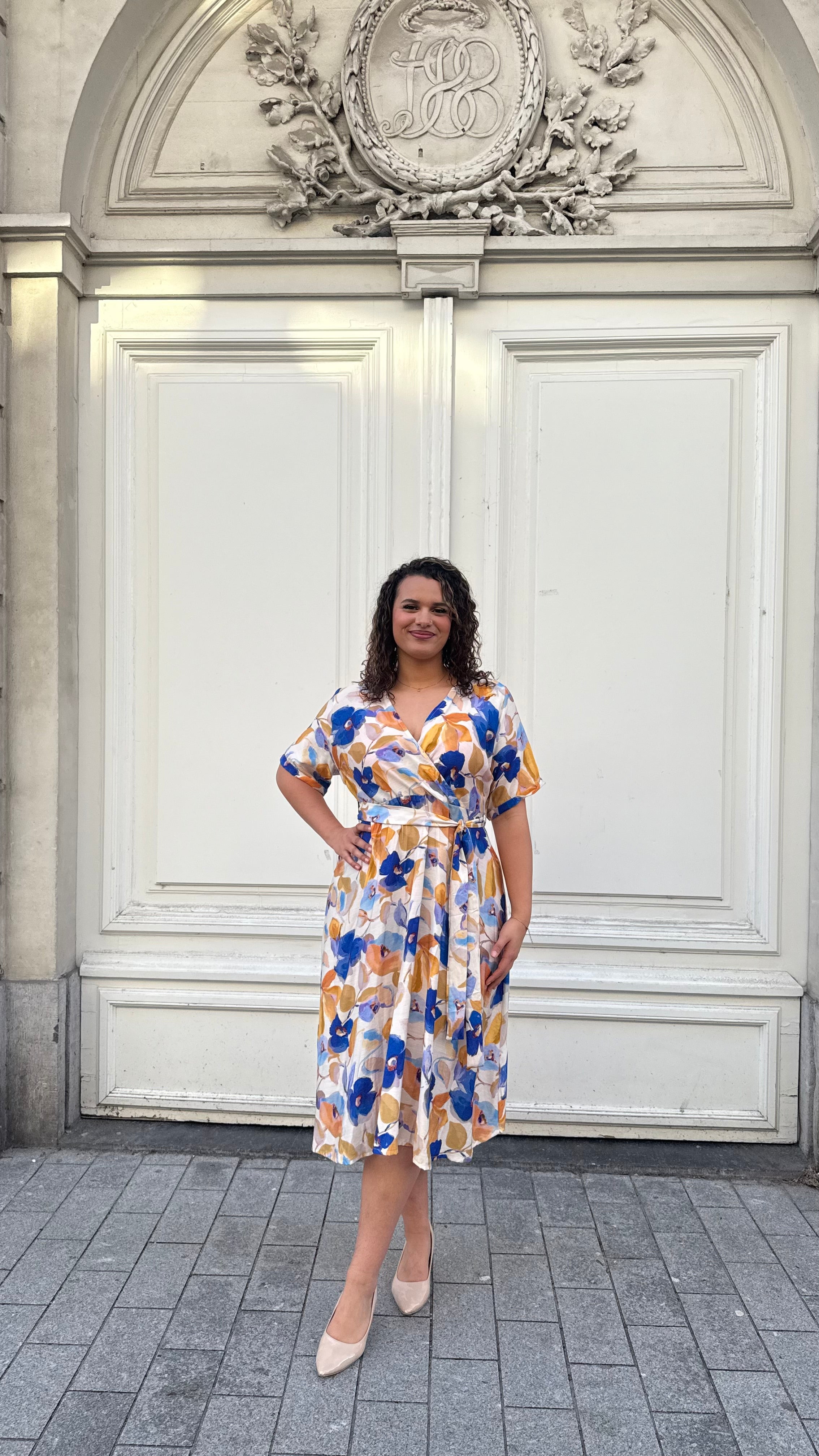 92718 Romantic Flower Dress by Curviss