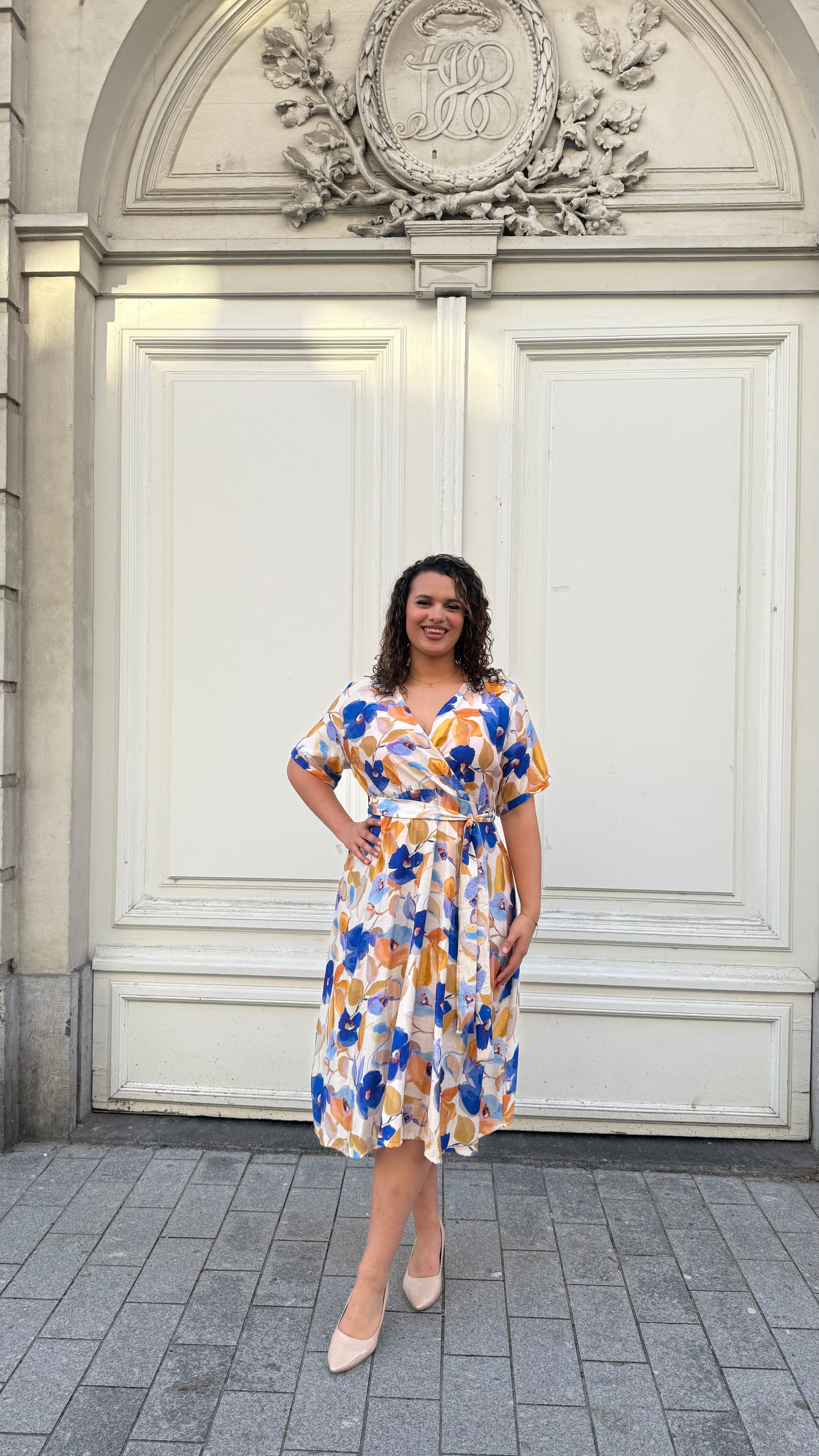 92718 Romantic Flower Dress by Curviss