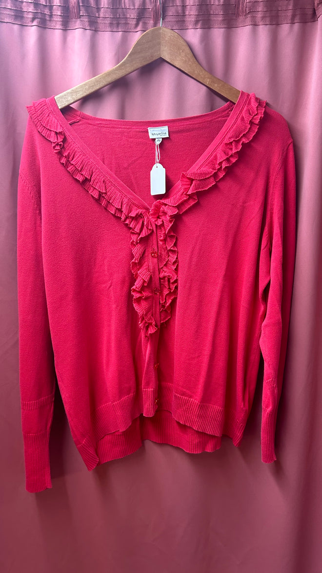 Joni's Closet Secondhand Pink Cardigan Ruffles Mayerline