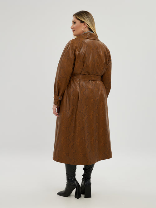 Camel Snake Look Trench Coat by Mat Fashion