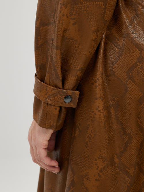 Camel Snake Look Trench Coat by Mat Fashion