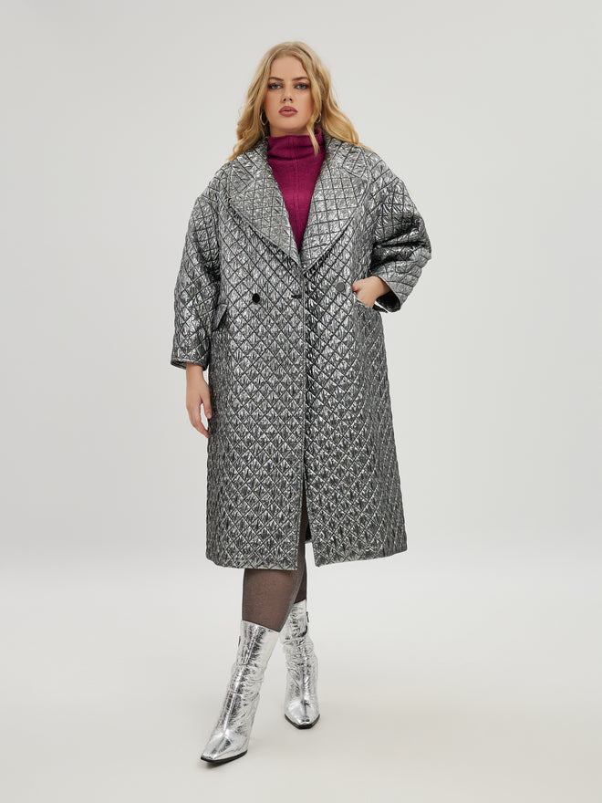 Silver Trench Coat by Mat Fashion