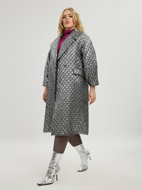 Silver Trench Coat by Mat Fashion