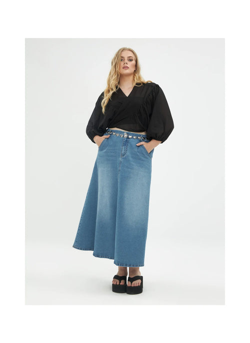 Mat Fashion Jeans Long Jeans Skirt