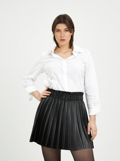 Short Black Leather Skirt by Mat Fashion (6018)