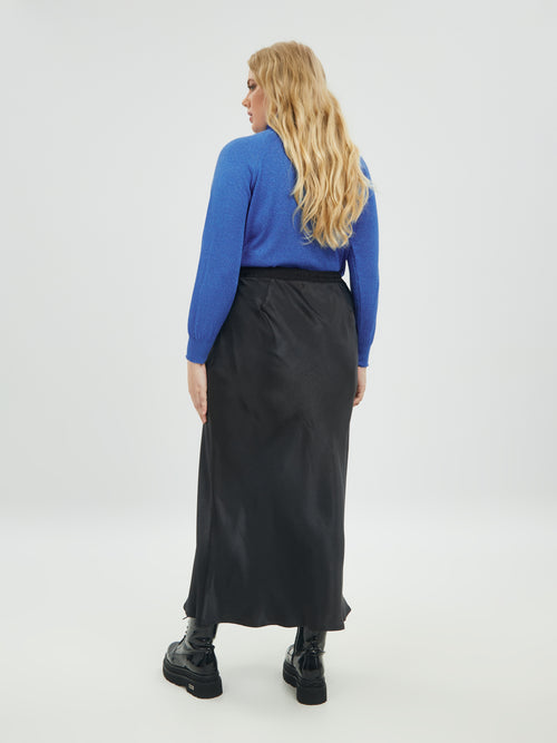 Black satin skirt by Mat Fashion 6030