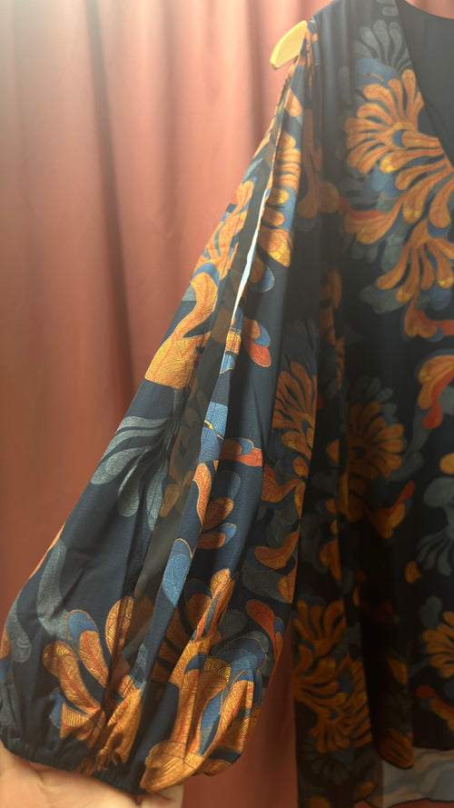 Emilie's Closet Secondhand Dress Blue Orange Chic By Lirette