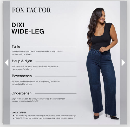 Fox Factor Dixi Midnight Blue Wide Leg Jeans for Curves (L30 & L32)