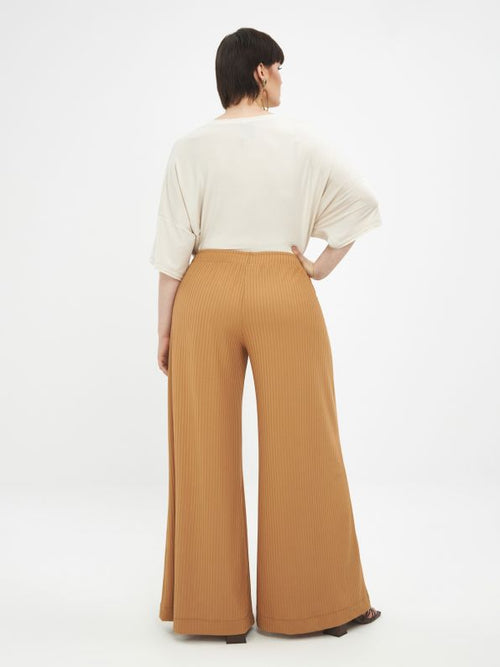 Mat Fashion Orange/Brown Flared Trousers