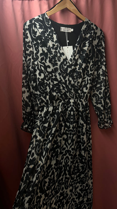 Secondhand Lola Liza Black/White Dress - met nieuw label