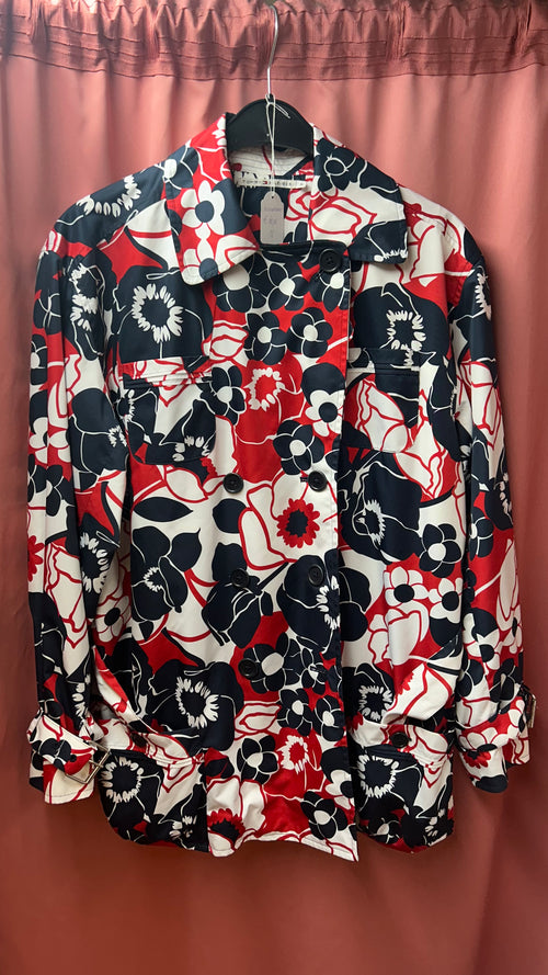 Romy's Mom Closet Secondhand Tommy Hilfiger Coat Blue White Red Flowers