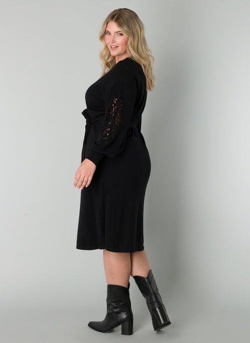 Roos sweater dress with detailed sleeves by Yesta