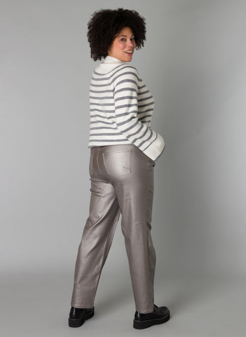 Sara Silver Grey Pants with stretch by Yesta