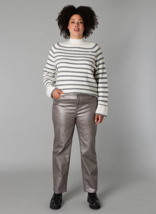 Sara Silver Grey Pants with stretch by Yesta