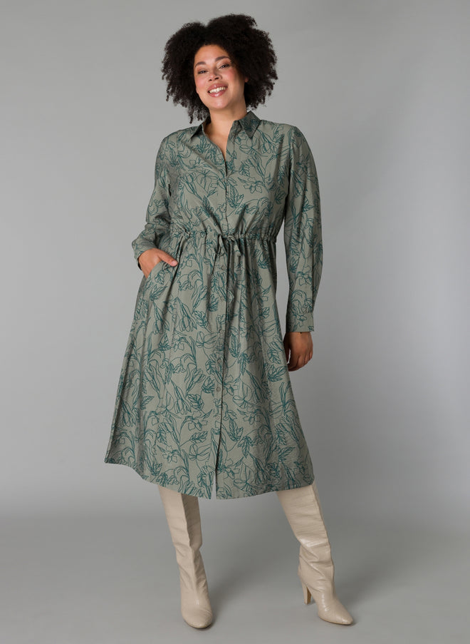 Sari green flower dress by Yesta