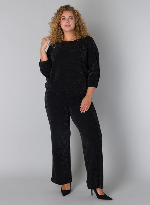 Wenthe Black Glitter Trousers by yesta