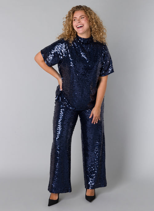 Thyra Sequin Top by Yesta (in blue or black)