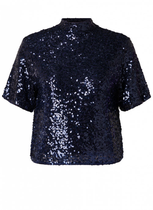 Thyra Sequin Top by Yesta (in blue or black)