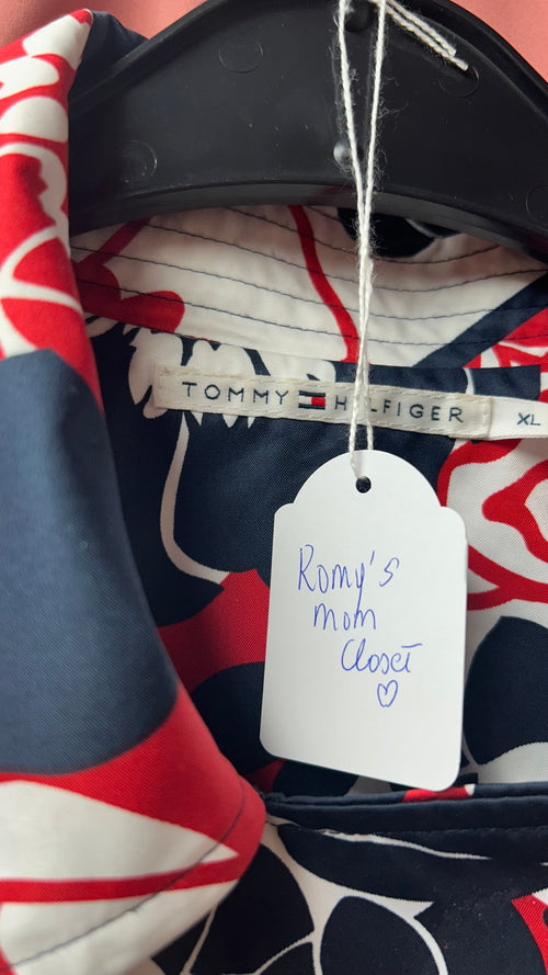 Romy's Mom Closet Secondhand Tommy Hilfiger Coat Blue White Red Flowers