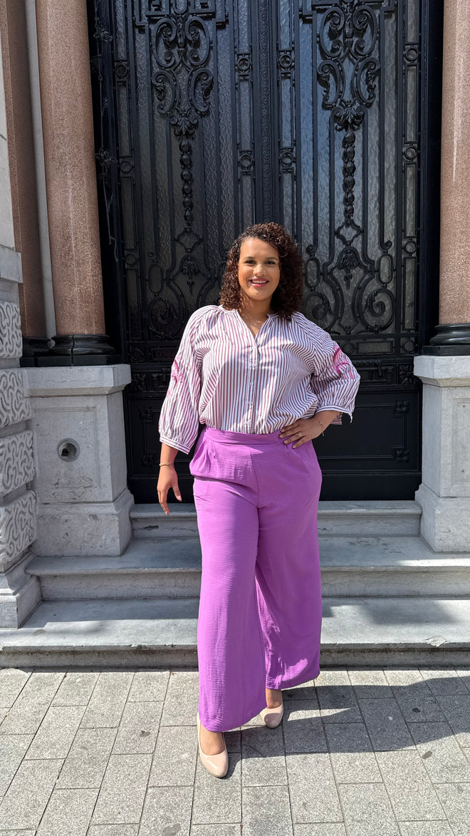 Crinky Pink Trousers By Lola Liza