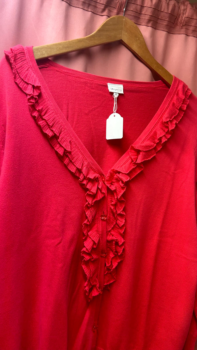 Joni's Closet Secondhand Pink Cardigan Ruffles Mayerline