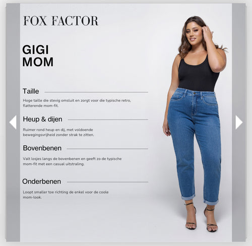Fox Factor Gigi Empire Black Mom Fit Jeans for Curves L32