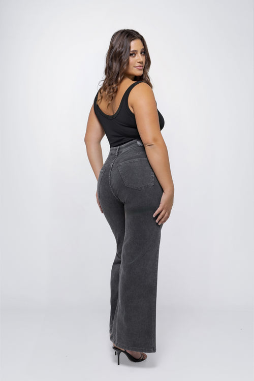 Fox Factor Bell Onyx Flared Jeans for Curves L32