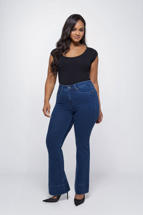 Fox Factor Bobi Soho Blue Flared Jeans for Curves L32