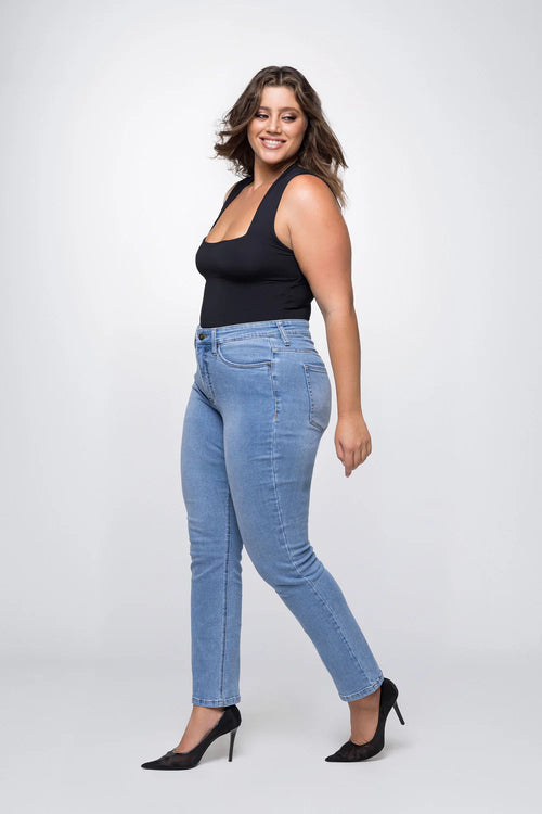 Fox Factor Roxi Milan Blue Straight Leg Jeans for Curves