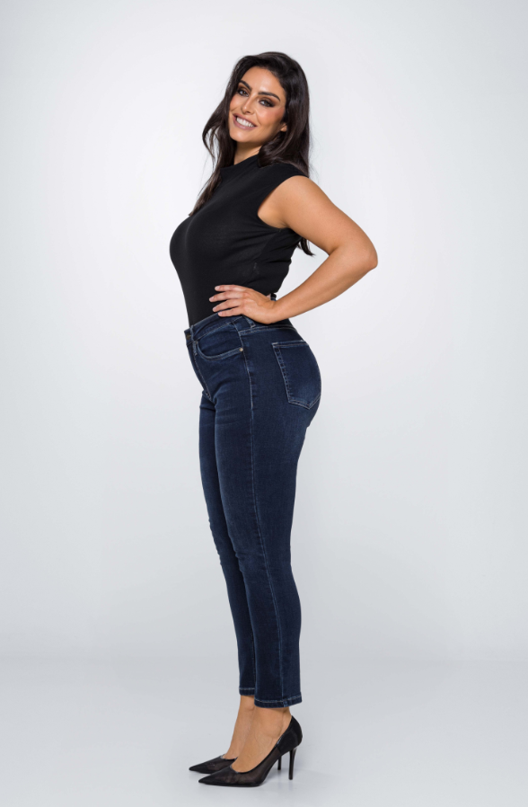 Fox Factor Iri Midnight Blue Slim Fit Jeans for Curves L32