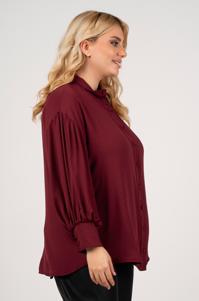 Burgundy Blouse 21080 by Curviss