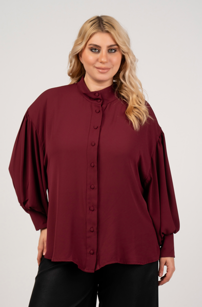 Burgundy Blouse 21080 by Curviss