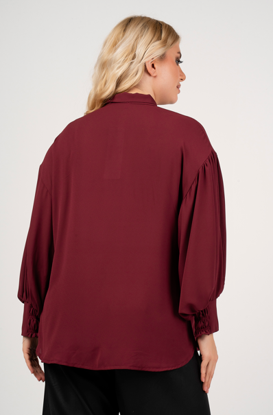 Burgundy Blouse 21080 by Curviss